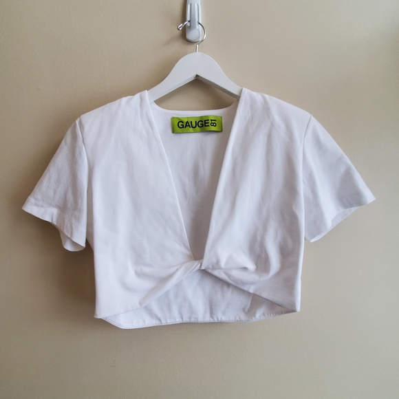 Gauge 81 white crop top twist Keila Top M - Picture 6 of 8